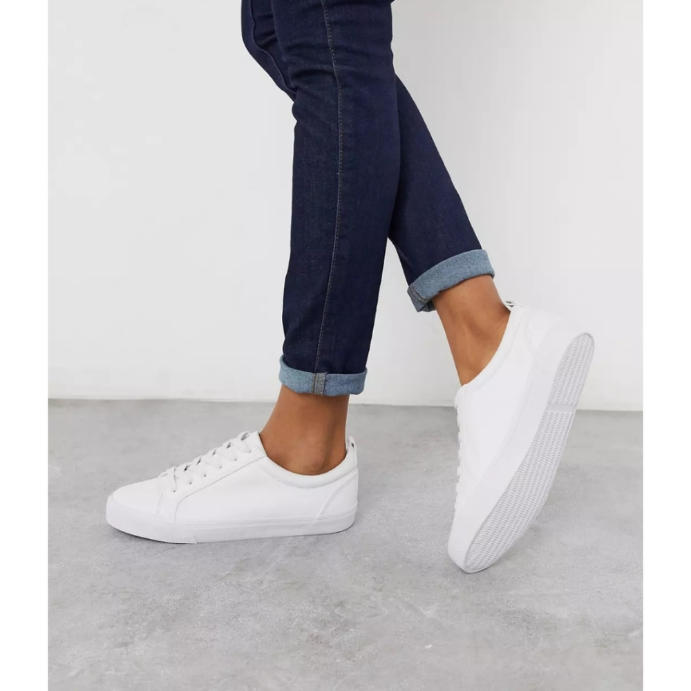 ASOS DESIGN Dunn Lace Up White Sneakers